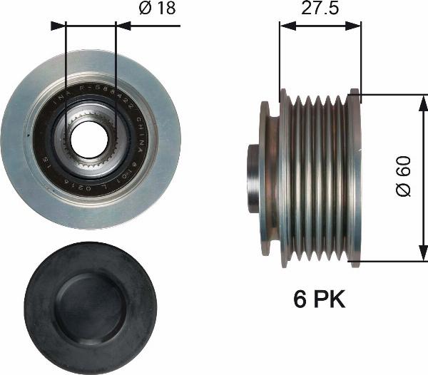 GATES OAP7176 - Puleggia cinghia, Alternatore www.autoricambi360.it