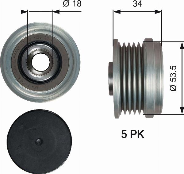 GATES OAP7202 - Puleggia cinghia, Alternatore www.autoricambi360.it
