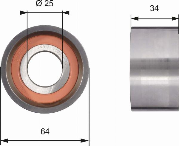 GATES T41234 - Rullo tenditore, Cinghia dentata www.autoricambi360.it