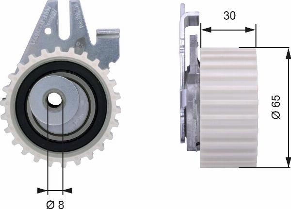 GATES T43024 - Rullo tenditore, Cinghia dentata www.autoricambi360.it
