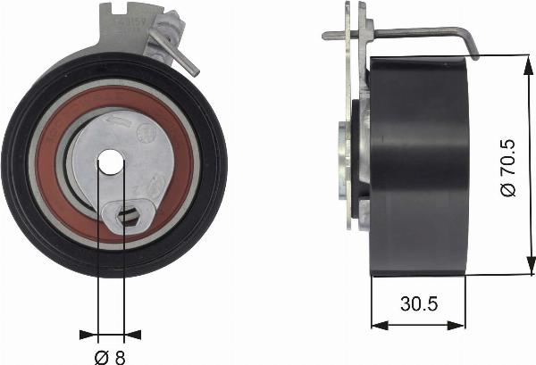 GATES T43159 - Rullo tenditore, Cinghia dentata www.autoricambi360.it