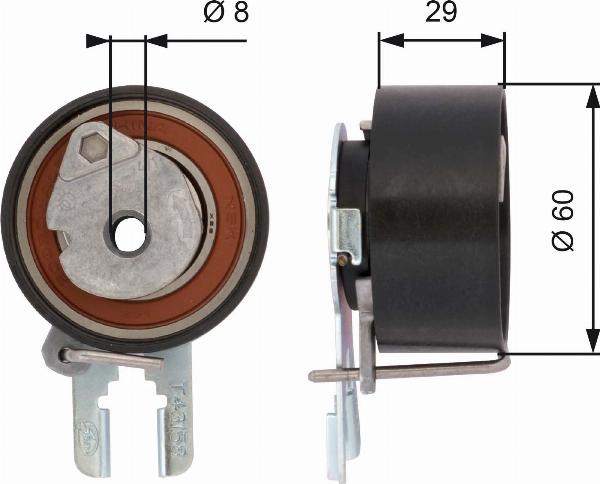 GATES T43158 - Rullo tenditore, Cinghia dentata www.autoricambi360.it