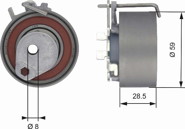 Gates T43126 - Rullo tenditore, Cinghia dentata www.autoricambi360.it