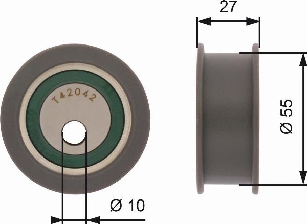 Gates T42042A - Rullo tenditore, Cinghia dentata www.autoricambi360.it