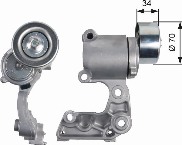 Gates T39140 - Tendicinghia, Cinghia Poly-V www.autoricambi360.it