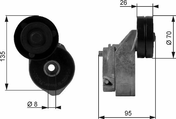 Gates T38430 - Tendicinghia, Cinghia Poly-V www.autoricambi360.it