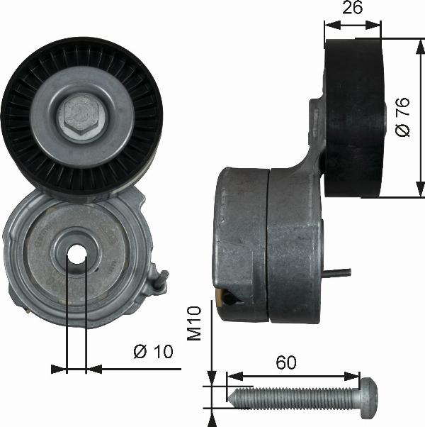 Gates T38423 - Tendicinghia, Cinghia Poly-V www.autoricambi360.it