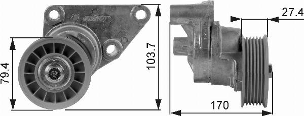 GATES T38158 - Tendicinghia, Cinghia Poly-V www.autoricambi360.it