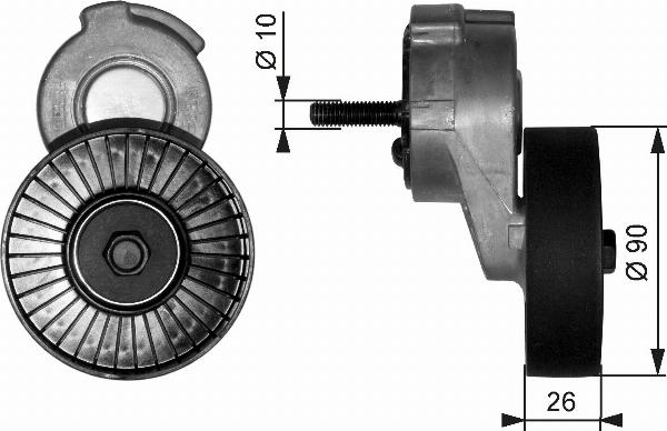 Gates T38113 - Tendicinghia, Cinghia Poly-V www.autoricambi360.it