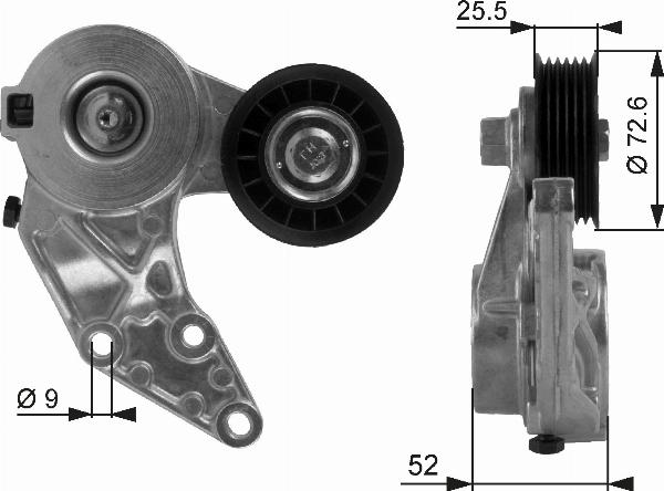 GATES T38377 - Tendicinghia, Cinghia Poly-V www.autoricambi360.it