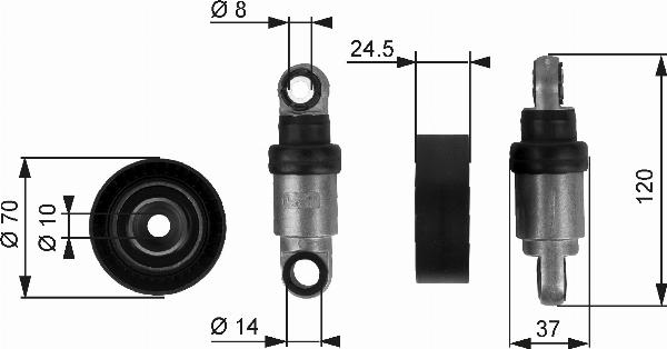 Gates T38242 - Tendicinghia, Cinghia Poly-V www.autoricambi360.it
