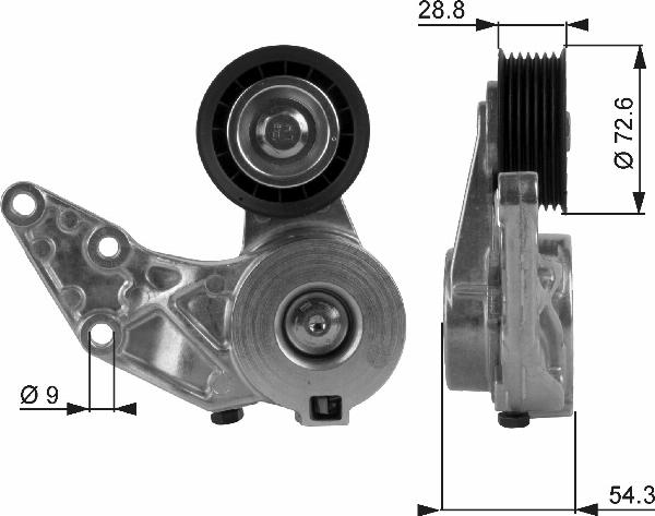 GATES T38208 - Galoppino / Guidacinghia, Cinghia Poly-V www.autoricambi360.it