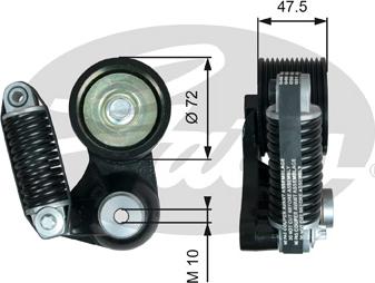GATES T38721 - Tendicinghia, Cinghia Poly-V www.autoricambi360.it