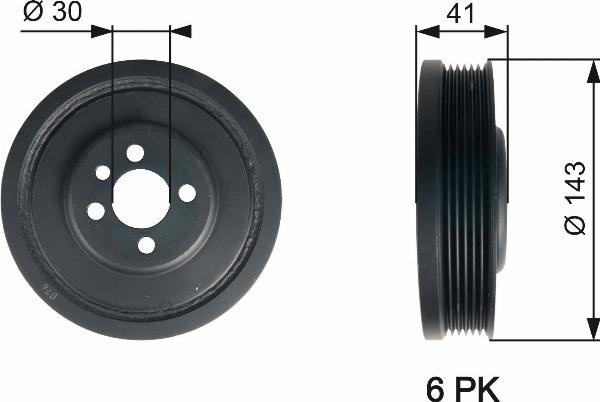 GATES TVD1001 - Puleggia cinghia, Albero a gomiti www.autoricambi360.it