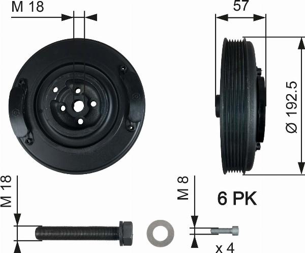 Gates TVD1033A - Puleggia cinghia, Albero a gomiti www.autoricambi360.it