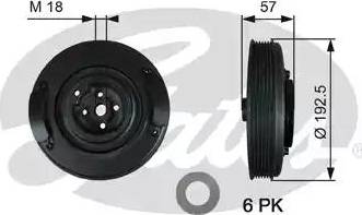 Gates TVD1033 - Puleggia cinghia, Albero a gomiti www.autoricambi360.it