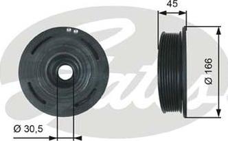 GATES TVD1054 - Puleggia cinghia, Albero a gomiti www.autoricambi360.it