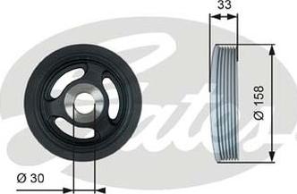 GATES TVD1061 - Puleggia cinghia, Albero a gomiti www.autoricambi360.it