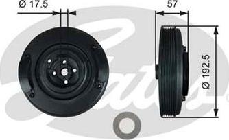 Gates TVD1033 - Puleggia cinghia, Albero a gomiti www.autoricambi360.it