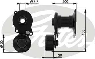 GATES T38233 - Tendicinghia, Cinghia Poly-V www.autoricambi360.it