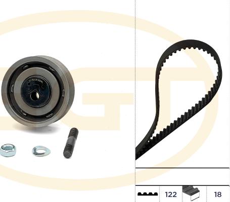GGT KSPA122 - Kit cinghie dentate www.autoricambi360.it