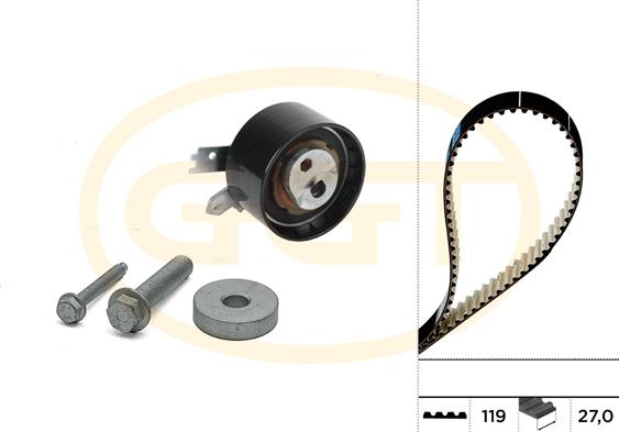 GGT KSPA286 - Kit cinghie dentate www.autoricambi360.it