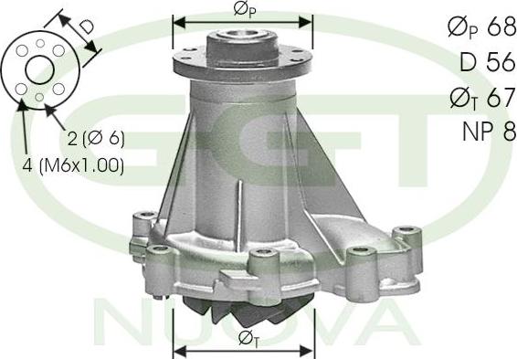 GGT PA10516 - Pompa acqua www.autoricambi360.it