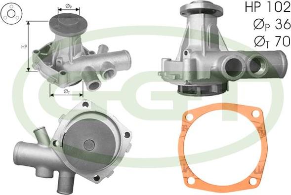 GGT PA10572 - Pompa acqua www.autoricambi360.it