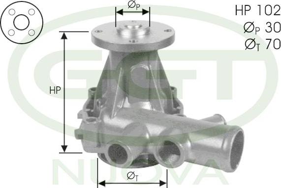 GGT PA12022 - Pompa acqua www.autoricambi360.it
