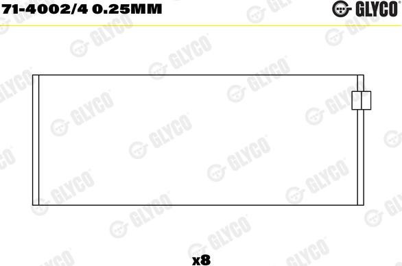 Glyco 71-4002/4 0.25mm - Bronzina di biella www.autoricambi360.it