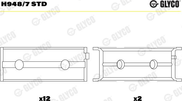 Glyco H948/7 STD - Cuscinetto albero a gomiti www.autoricambi360.it