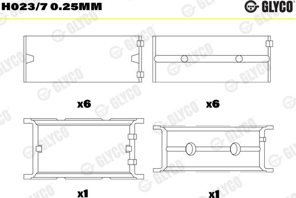 Glyco H023/7 0.25mm - Cuscinetto albero a gomiti www.autoricambi360.it
