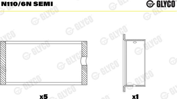 Glyco N110/6N SEMI - Supporto albero a camme www.autoricambi360.it