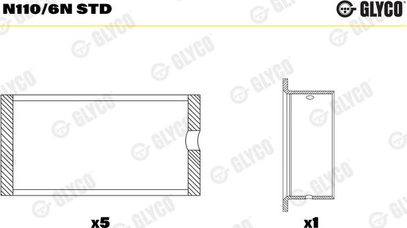 Glyco N110/6N STD - Supporto albero a camme www.autoricambi360.it