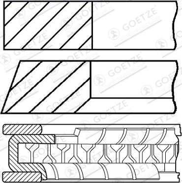 Goetze 08-450000-10 - Kit fasce elastiche www.autoricambi360.it