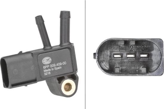 HELLA 6PP 009 409-001 - Sensore, Pressione gas scarico www.autoricambi360.it