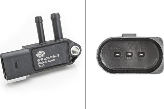 HELLA 6PP 009 409-081 - Sensore, Pressione gas scarico www.autoricambi360.it