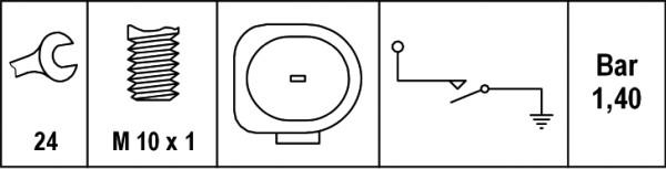 HELLA 6ZL 008 280-051 - Sensore, Pressione olio www.autoricambi360.it