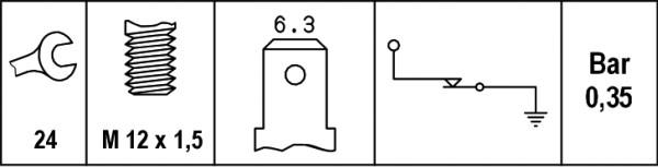 HELLA 6ZL 003 259-121 - Sensore, Pressione olio www.autoricambi360.it