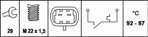 HELLA 6ZT 007 807-031 - Termocontatto, Ventola radiatore www.autoricambi360.it