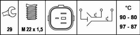 HELLA 6ZT 007 837-051 - Termocontatto, Ventola radiatore www.autoricambi360.it
