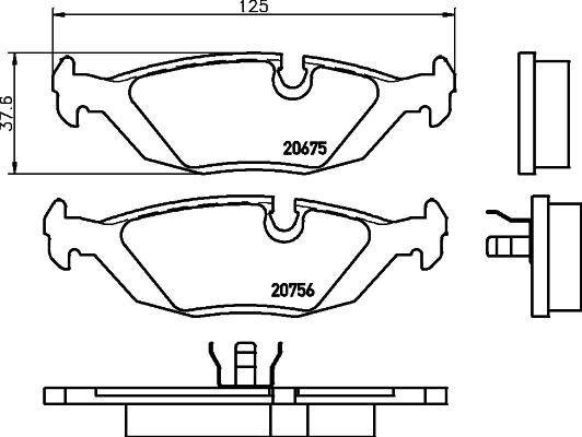 HELLA 8DB 355 006-041 - Kit pastiglie freno, Freno a disco www.autoricambi360.it