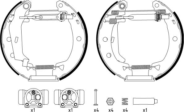 HELLA 8DB 355 003-821 - Kit ganasce freno www.autoricambi360.it