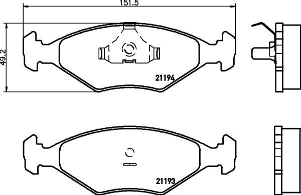 HELLA 8DB 355 007-441 - Kit pastiglie freno, Freno a disco www.autoricambi360.it