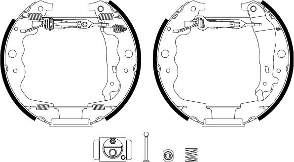 HELLA 8DB 355 022-871 - Kit ganasce freno www.autoricambi360.it