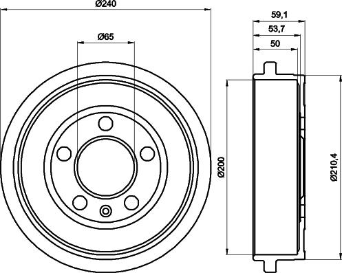 HELLA 8DT 355 300-371 - Tamburo freno www.autoricambi360.it