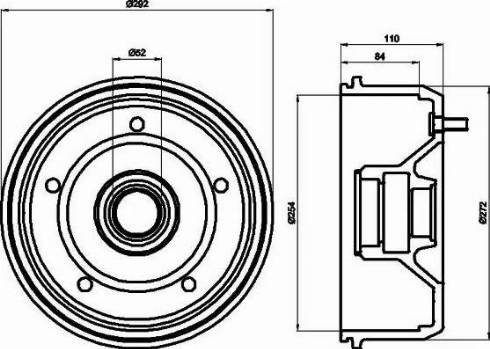 HELLA 8DT 355 300-701 - Tamburo freno www.autoricambi360.it