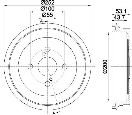 HELLA 8DT 355 301-901 - Tamburo freno www.autoricambi360.it