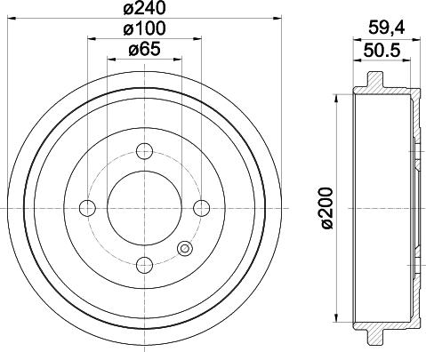 HELLA 8DT 355 301-571 - Tamburo freno www.autoricambi360.it