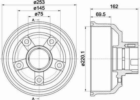 HELLA 8DT 355 302-411 - Tamburo freno www.autoricambi360.it